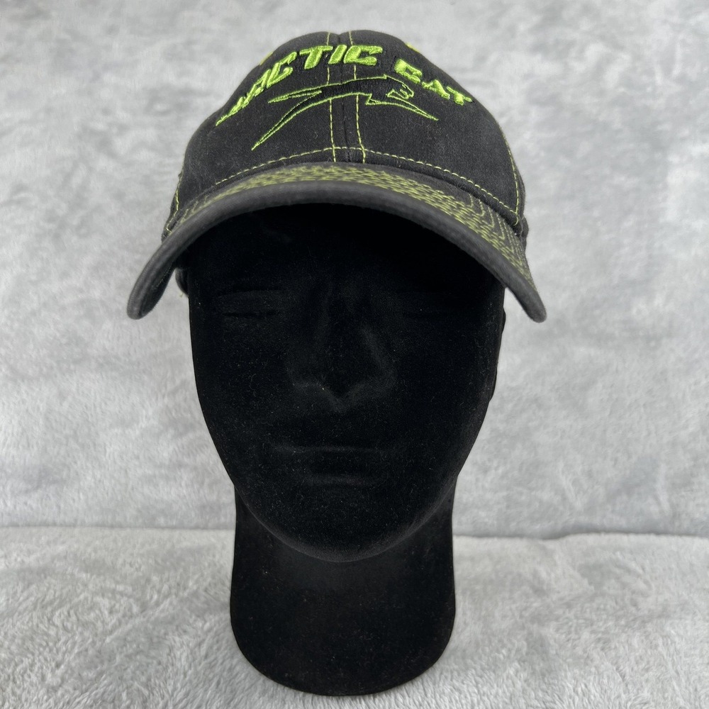 Arctic Cat A-Flex Embroidered Hat Black Green Snowmobile Racing Snapback Cap